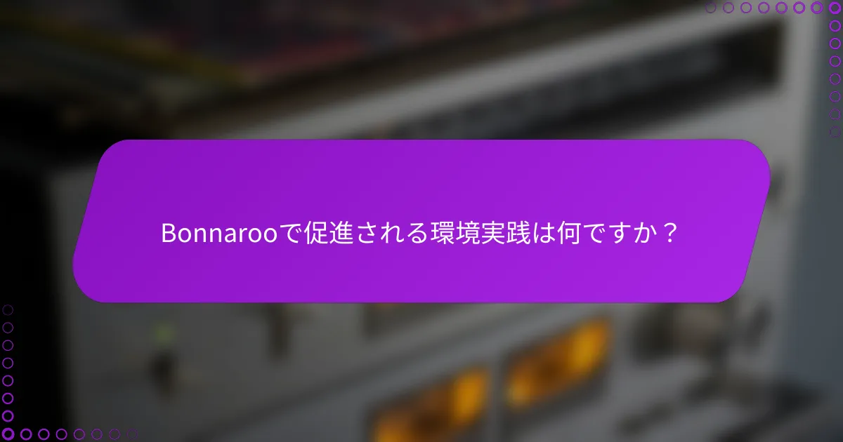Bonnarooで促進される環境実践は何ですか？