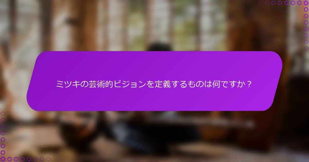 ミツキの芸術的ビジョンを定義するものは何ですか？